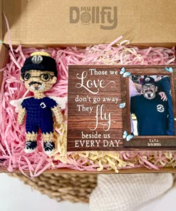 Alternative view of Personalized Crochet Doll with Photo Card "Those We Love Don't Go Away"